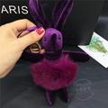 推荐小清新可爱兔子汽车钥匙扣韩国创意獭兔毛裙兔钥匙链女士包包