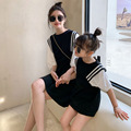 女童洋装亲子装2023年新款韩版洋派时髦母女装夏季儿童短袖裙子