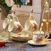 欧式咖啡杯套装 简约家用杯子带勺陶瓷杯英式下午X茶茶具红茶杯