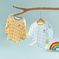 儿童夏季防蚊上衣长袖纯棉薄款T恤睡衣家居服上衣女宝宝男童婴儿