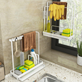 厨房抹布沥水架置物架毛巾洗碗布壁挂H式挂架免打孔洗水槽专用海