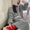 新品kumikumi慵懒风套装女长袖针织开衫毛衣早春高腰显瘦半身裙两