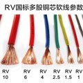 电线RV0.d3 0.5 0.75 1 1.5 2.5 4 6平方单芯线多股铜芯软线电子