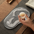 琉墨水璃干泡台茶盘玻璃壶承家用小型功夫茶具茶海托盘新中式简约