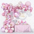 116pcs/set White Metal Pink Balloons Garland Arch Gold Confe