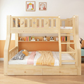 实木上下床双层床两层高低床双y人床上下铺木床组合床Y儿童床子母