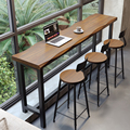 阳台家用吧台桌简约实木靠窗长条高低脚长桌子高脚桌椅靠墙窄桌