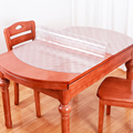 椭圆形折叠餐桌家用pvc透明软玻璃桌垫防水防烫防油免洗塑料桌布