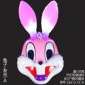 发光粉色小兔子面具儿童卡通动物六一礼物万圣节舞台