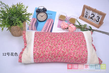 韩国荞麦壳学生单人纯棉碎花双层两边系带枕头携带方便