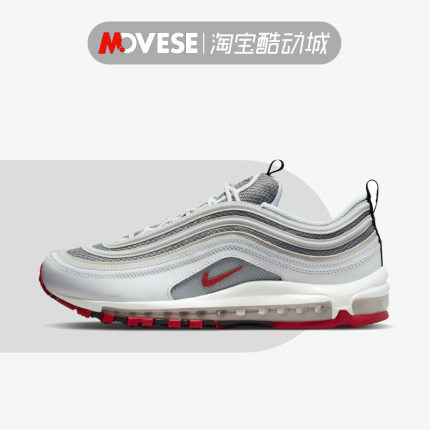 Nike耐克男鞋Air Max 97 银白红气垫缓震3M反光跑步鞋 DM0027-100