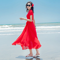 红色连衣裙沙滩裙