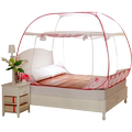 免安装蒙古包蚊帐家用加密加厚防摔坐床式钢丝纹账1.2米1.5m床1.8