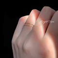 巨细！0.5mm！14k包金食指戒尾戒不掉色纯银链条戒指钛钢素圈指环