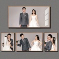 婚纱照放大挂墙相框定制水晶床头48寸结婚照相片制作全家福儿童照