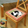 可爱卡通凉席椅垫夏季刺绣熊猫垫子藤席餐桌椅垫夏凉坐垫凉垫冰垫