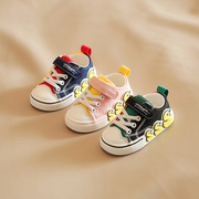 男宝宝帆布鞋0一1-2-3岁卡通婴幼儿学步鞋女春秋牛筋软底儿童布鞋