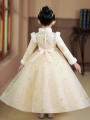 花童小女孩演奏钢琴女童加绒冬季高端主持人婚礼服公主裙儿童生日