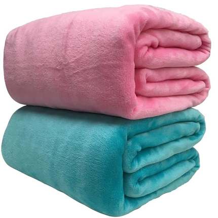 Soft Warm Coral Fleece Blanket Bedspread Sofa Plaid Throw