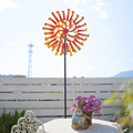 户外彩绘工艺品太阳能花园艺术装饰品铁艺摆件向日葵风车唯美插件