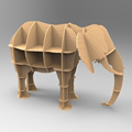 大象动物书架3d立体拼图摆件雕刻激光切割电子版图纸设计制作模型