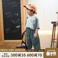 夏韩版男童短袖T恤夏季宝宝上衣儿童女小童拼色插肩宽松纯棉