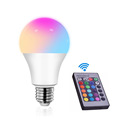 LED RGBW灯泡3W5W10W15W变色七彩球泡E27塑包铝球泡RGB+白光 爆闪