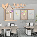 会议办公室公告栏毛毡板照片展示墙面装饰公司员工风采文化墙企业
