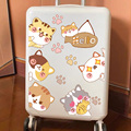 卡通可爱动物猫咪贴画行李箱旅行箱拉杆箱装饰贴纸大号防水不留胶