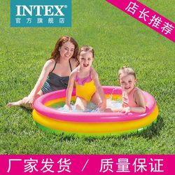 INTEX充气游泳池儿童家用戏水泳池室内宝宝围栏婴儿玩具海洋球池