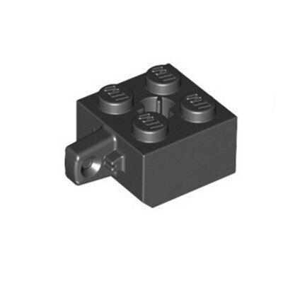 LEGO 乐高 零配件 30389 (4163904) 黑色 2x2 单侧带铰链砖