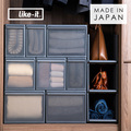 likeit日本进口抽屉式衣柜收纳盒透明塑料储物箱可叠加衣服收纳筐