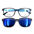 很轻钨钛近视眼镜框 磁铁套镜眼镜架 带偏光夹片可当太阳镜TJ009