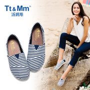 Tt&Mm/汤姆斯女鞋夏季薄款帆布鞋一脚蹬轻便懒人软底休闲防滑布鞋