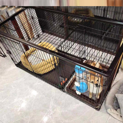 狗笼带厕所分离小型犬中型犬木质狗笼子室内宠物狗狗围栏栅栏狗窝