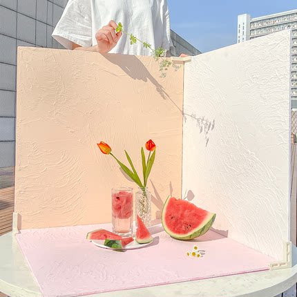 PVC肌理磨砂水泥板ins风拍照道具定制拍摄背景板白色背景墙创意摆件产品美甲美食蛋糕烘焙场景布置背景布摄影