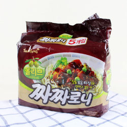 韩国原装进口面食 三养干拌面 橄榄油炸酱面速食夜宵140gx5袋连包