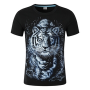 夏装3D炫酷帅大码男士短袖T恤个性创意3dt恤立体动物夏季虎半袖潮