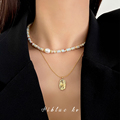 彩色串珠珍珠项链女款轻奢小众高级感设计颈链新中式锁骨链配饰