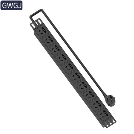 GWGJ PDU机柜电源插座10位10A输出1U19英寸铝合金电源排插接线板