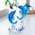 新款创意可爱小海豚系列桌面摆饰玻璃客厅摆件家居摆件欧式装饰品