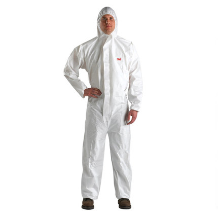 3M 4510白色连体带帽防护服防尘服隔离服喷漆实验室化工透气清洁