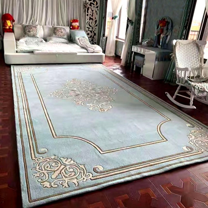 现代欧式地毯客厅土耳其美式高级轻奢法式加厚复古卧室床边毯地垫