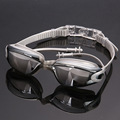新款升级款眼镜带连体耳塞时尚电镀泳镜防雾大框泳镜防紫外游泳镜