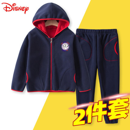 Disney/迪士尼男童套装2024新款春装儿童摇粒绒潮衣服男孩两件装
