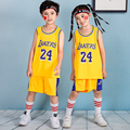 儿童篮球服套装男女宝宝运动背心小孩比赛训练服科比24号球衣短袖