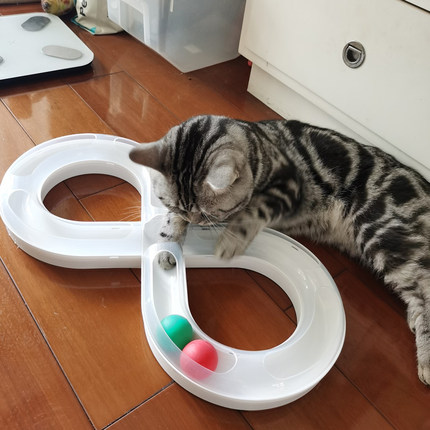 猫玩具自嗨解闷神器猫转盘轨道球幼猫逗猫棒宠物猫咪消耗体力用品