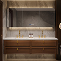 新中式橡木双盆浴室柜