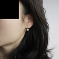 韩版优雅淑女耳垂珍珠耳环 镀18K玫瑰金银简约百搭气质OL耳坠饰品