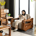 123中式全实木纯乌金木沙发组合客厅现代简约大户型布艺原木家具